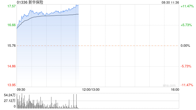 新華保險(xiǎn)早盤漲逾8% 上半年凈利潤(rùn)同比增長(zhǎng)11.10%  第1張