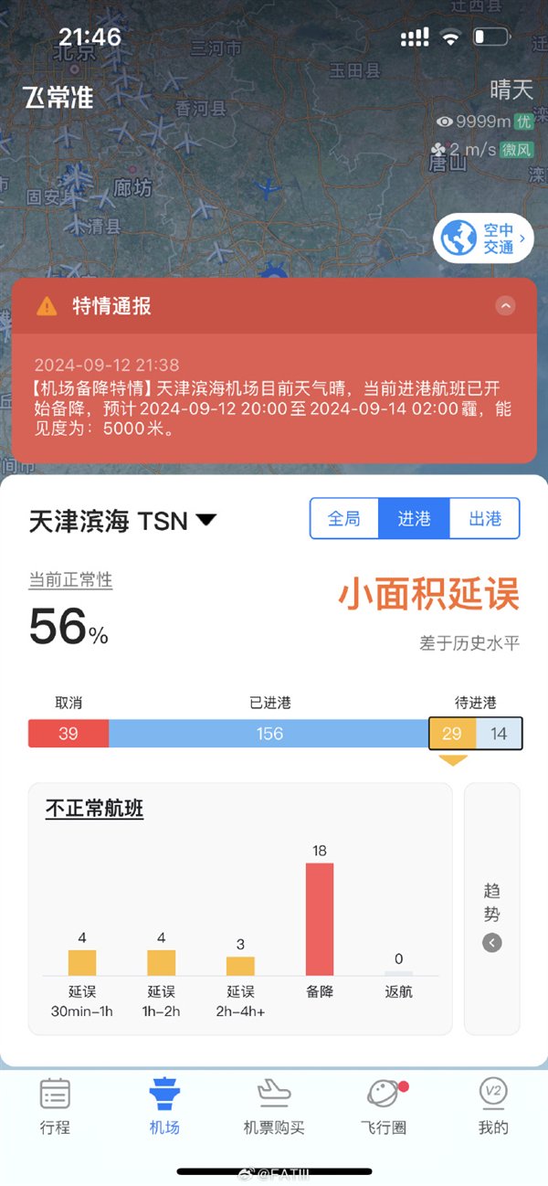 連續(xù)兩天 天津?yàn)I海機(jī)場又中斷了！還是無人機(jī)黑飛？