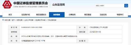 國子軟件信披不及時、不準確 遭山東證監(jiān)局出具警示函  第1張