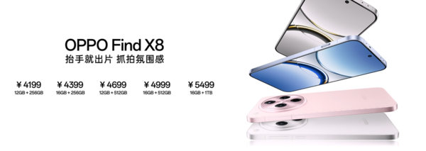 4199元起！OPPO Find X8系列發(fā)布 支持超清實(shí)況圖片