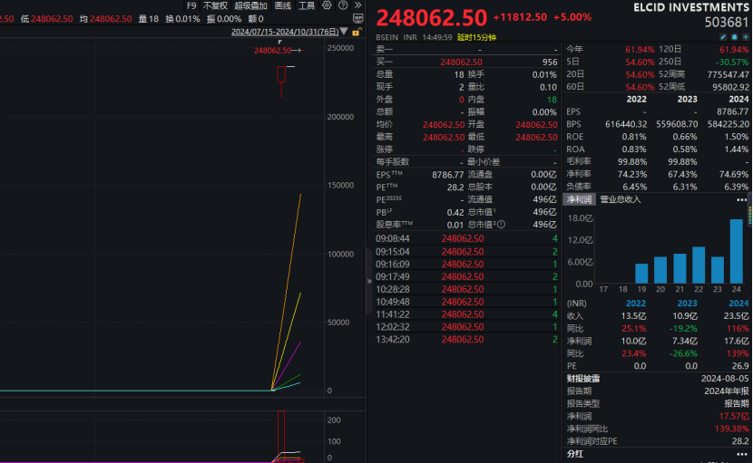 印度股市瘋狂！一只小盤股一天暴漲6692535%！